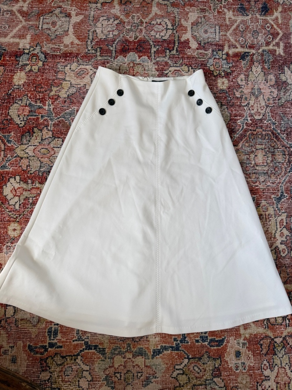 White House Black Market White A-Line midi  Skirt  size 6 lined